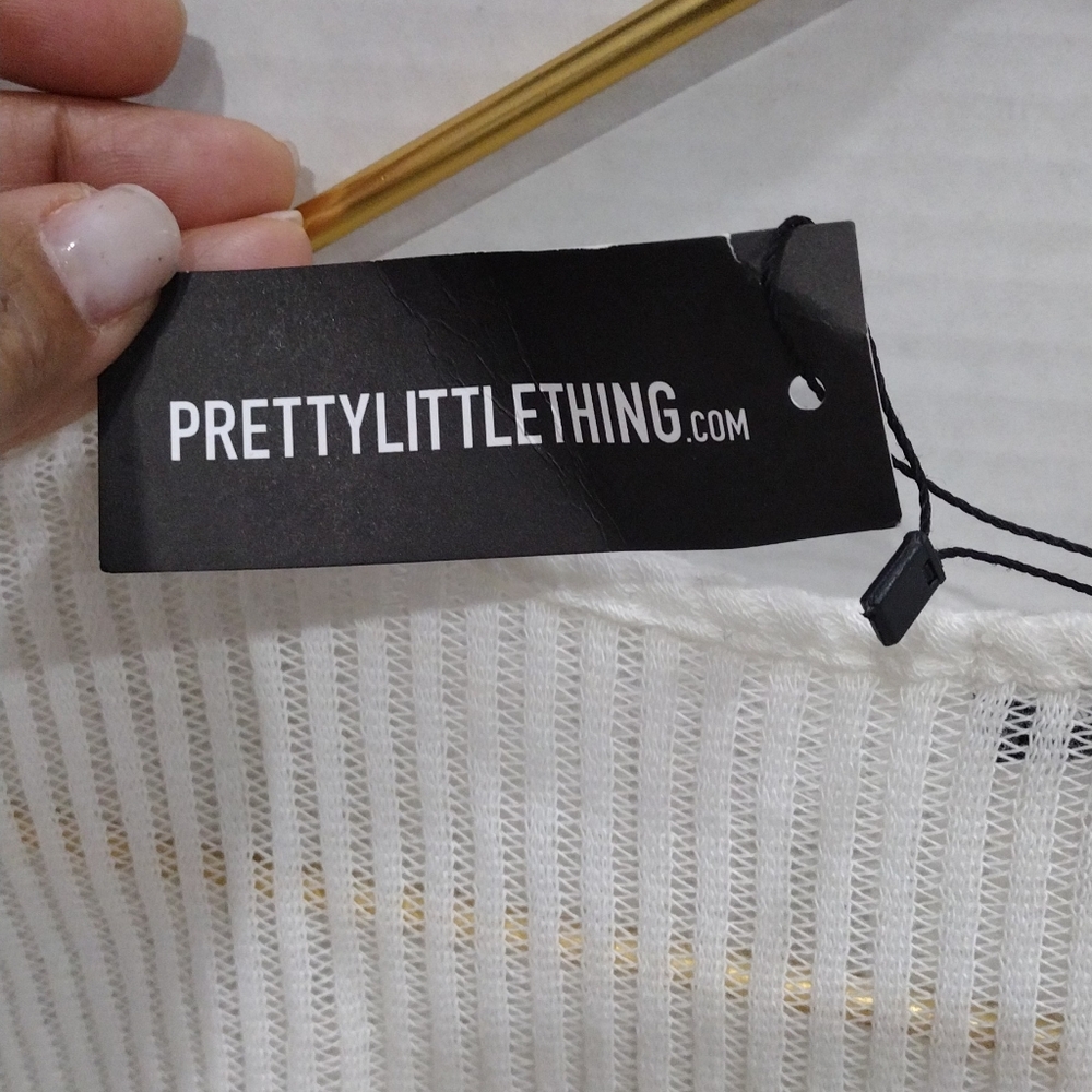 PrettyLittleThing White Knit Top